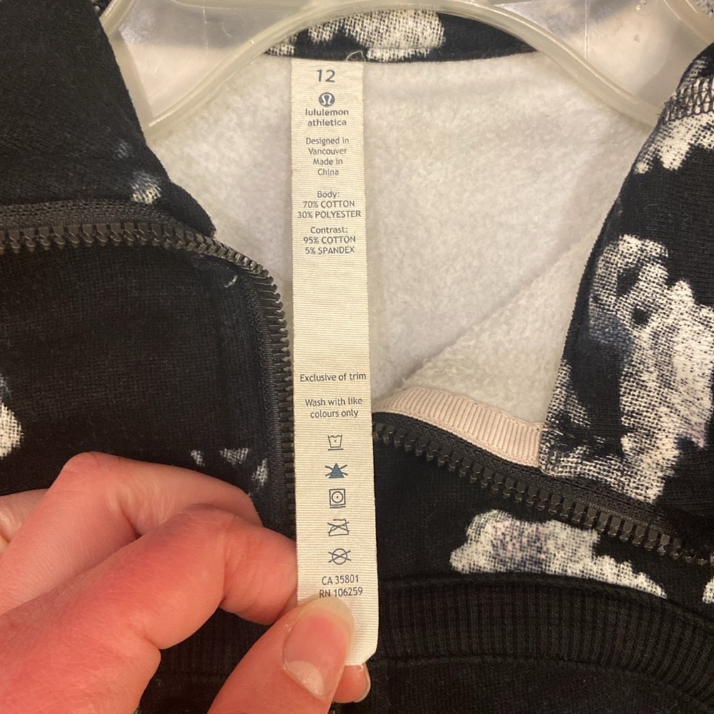 Lululemon Scuba Hoodie II the Dream Rose Stripe Neutral Blush Black/White" - Picture 3 of 6
